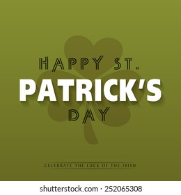 Happy St. Patrick's Day celebration with clover leaf on green background, can be used as poster or banner design.