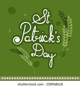 Happy St. Patrick's Day celebration poster or banner design on green background.
