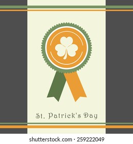 Happy St. Patrick's Day celebration with badge, can be used as greeting or invitation card design.