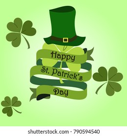 Happy St Patrick's Day celebration card template.