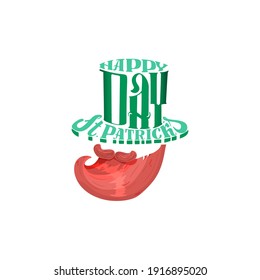 Happy St. Patrick's Day, Character with a beard on a banner.
