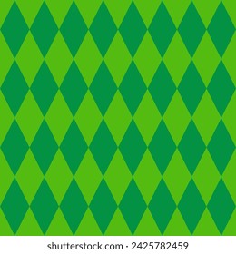 Happy St. Patrick's Day. Checkegreen Rhombus Seamless Pattern vector illustration