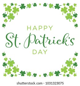 Happy St. Patrick's Day Clover Vector Text Background