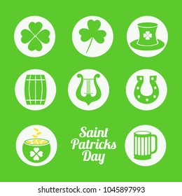 happy st Patrick's day with clover leaves