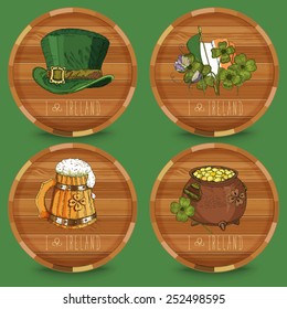 Happy St. Patrick's day. Coasters. Beer