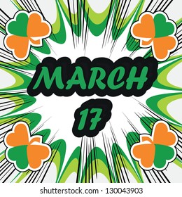 Happy St Patricks Day Design Elements pop art background