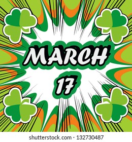 Happy St Patricks Day Design Elements pop art background