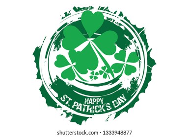 Happy St. Patrick's Day design on a white background. Vector illustration.