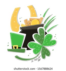 Happy St. Patrick's Day design element. EPS 10 vector, grouped for easy editing. 