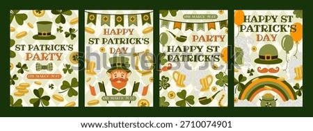 Happy St Patricks Day design Templates Illustration set.