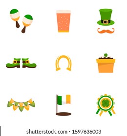 Happy St Patrick's Day Elements Vector, Icon Design Stock