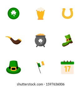 Happy St Patrick's Day Elements Vector, Icon Design Stock