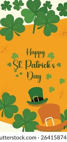 Happy St. Patrick's Day: Festive Illustrations with Shamrocks and Gold