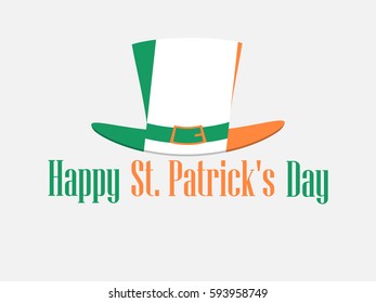 Happy St. Patrick's Day. Festive background with Leprechaun hat Vector illustration