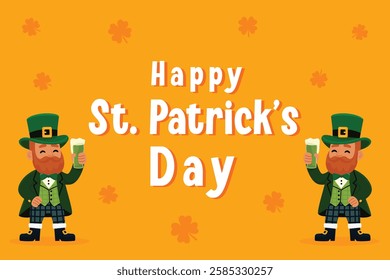 Happy St Patricks Day flat vector illustration