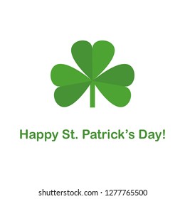 happy st. patricks day green clover leaf on white background vector ilustration EPS10