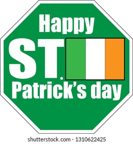 Happy St Patricks Day green irish sign