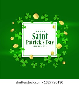 happy st patricks day green banner design