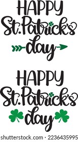 Happy St. Patrick's Day, Green Clover, So Lucky, Shamrock, Lucky Clover Vector Illustration Files