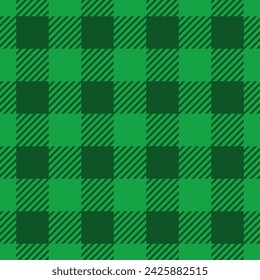 Happy St. Patrick's Day. Green Lumberjack Plaid Seamless Pattern vector illustration