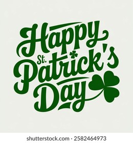 Happy st. patricks day green clover leaf with a white background vector ilustration EPS10