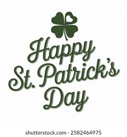 Happy st. patricks day green clover leaf with a white background vector ilustration EPS10