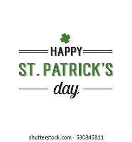Happy St. Patricks Day Green Lettering