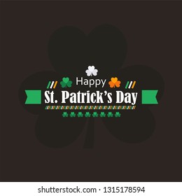 Happy St. Patrick's Day Greeting Cards. Vector illustration. Typographic Template. 