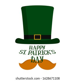 HAPPY ST PATRICKS DAY greeting card. Vector illustration.