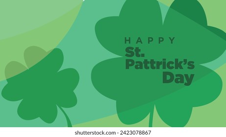 happy st patrick's day greeting card template with white blank place for copy space. shamrock clover leaf abstract backround vector illustration