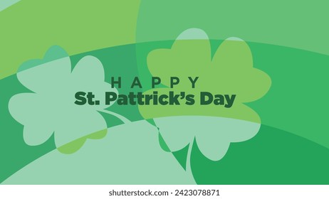 happy st patrick's day greeting card template with white blank place for copy space. shamrock clover leaf abstract backround vector illustration