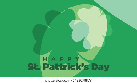 happy st patrick's day greeting card template with white blank place for copy space. shamrock clover leaf abstract backround vector illustration