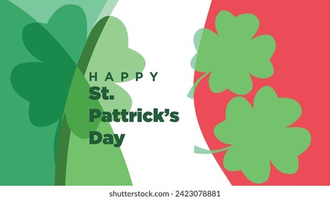 happy st patrick's day greeting card template with white blank place for copy space. shamrock clover leaf abstract backround vector illustration