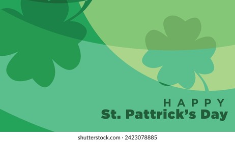 happy st patrick's day greeting card template with white blank place for copy space. shamrock clover leaf abstract backround vector illustration