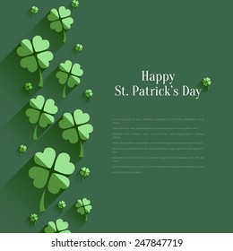 Happy St. Patrick`s Day - greeting card in flat style, modern design element