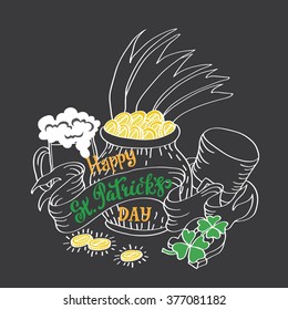 Happy St. Patrick's Day - Greeting card. Vector illustration