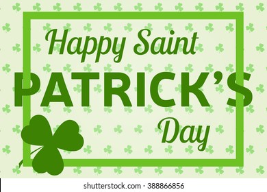 Happy St. Patrick's Day greeting card. Vector illustration.