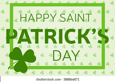 Happy St. Patrick's Day greeting card. Vector illustration.