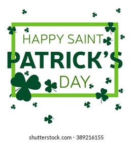 Happy St. Patrick's Day greeting card. Vector illustration.