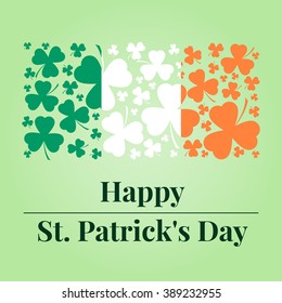 Happy St. Patrick's Day greeting card. Vector illustration.