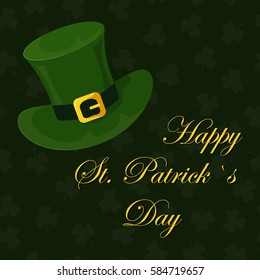 Happy St. Patrick's Day Greeting card. Vector illustration. 