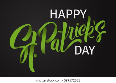 Happy St. Patrick's Day greeting. Lettering St. Patrick's Day on a light background. Vector illustration.