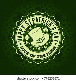 Happy St. Patrick's Day greeting card. Vector illustration.