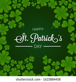 Happy st. patrick's day gretting card with shamrock decorations