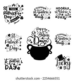 Happy St. Patrick's Day hand drawn quote for t-shirt, postcards, banners, invitation, card, posters and others..