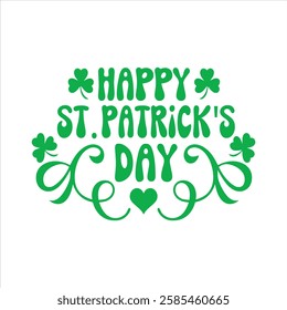 Happy St. Patrick's day, Hand lettering text, typography for St. Patrick's day posters, greeting cards, banners, t shirt 