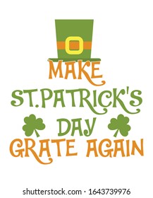 Happy St. Patrick's Day handwritten lettering quote for postcards, banners, invitation, posters, t-shirts. Vector illustration