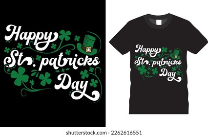 
Happy St. patrick's day handwritten typography t-shirt design shamrocks vector. Irish festive modern celebration lettering cute gifts. ready for tshirts stickers, banners, gift, lettering
