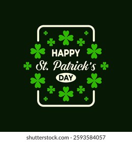 Happy St. Patrick's Day handwritten lettering quote for postcards, banners, invitation, posters, t-shirts. Vector illustration