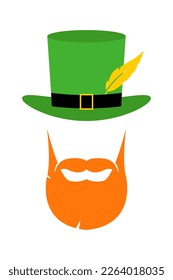 Happy st. patrick's day. Hat and man beard. Vector illustration